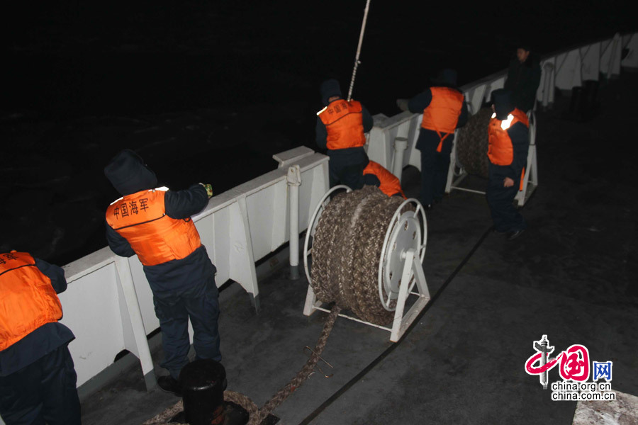 2013年1月22日上午10时，海冰721号经过5天的航行返回秦皇岛港，圆满完成渤海及黄海北部冰情调查任务。