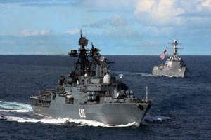 实拍俄罗斯海军各型舰艇大洋巡航