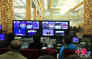 中央电视台现场直播。中国网记者 杨丹摄影