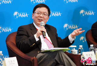 4月7日,中央匯金投資有限公司副董事長李劍閣在博鰲論壇分論壇上。中國網記者 楊佳攝影