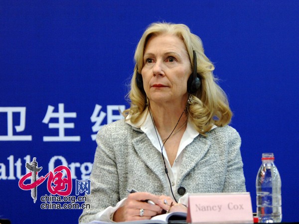 世卫组织亚特兰大合作中心主任Nancy Cox答记者问  中国网 寇莱昂