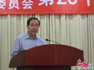 中国疾控中心主任王宇在宣传活动上发表讲话。   中国网记者 裴希婷 摄影