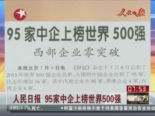 中国95家中企上榜世界500强