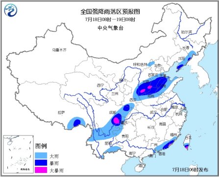 四川盆地强降雨今日将达峰值局地有特大暴雨（图）