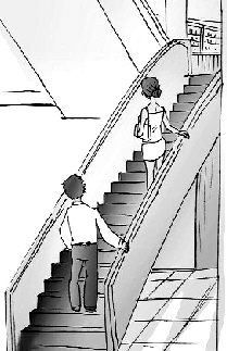 清涼美女防走光秘籍:側身上扶梯 手壓裙擺