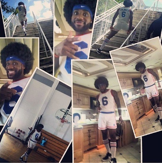 詹姆斯爆炸头扮j博士 球迷:告别发际线难题