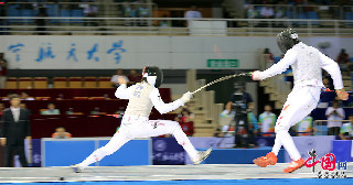第十二届全运会击剑比赛精彩瞬间。中国网记者董宁/摄