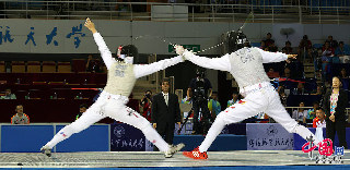 第十二届全运会击剑比赛精彩瞬间。中国网记者董宁/摄