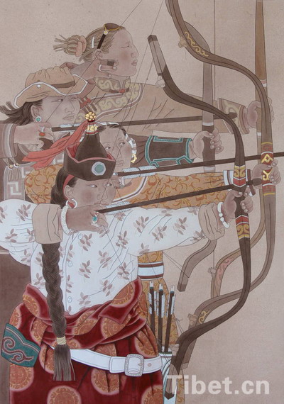 “和美西藏”美術作品大賽銅獎獲得者王夏的作品《節日》