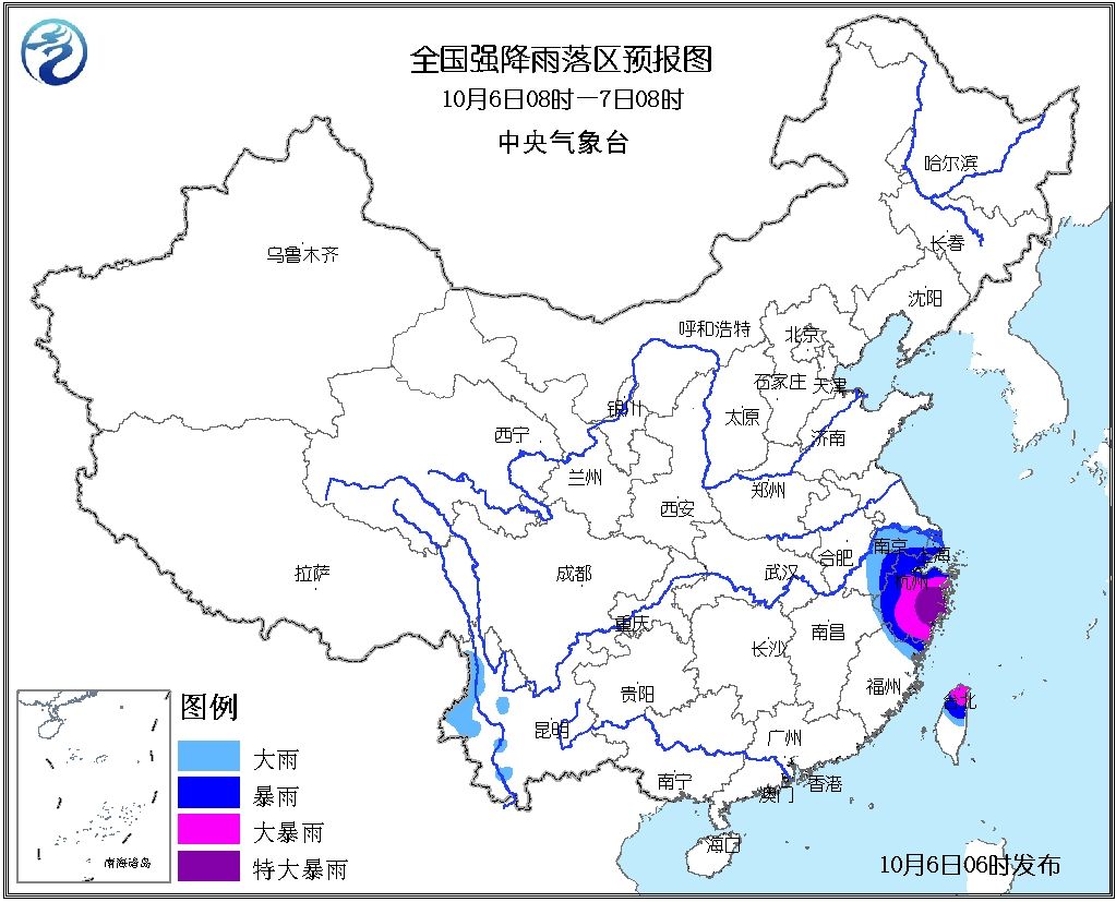 全国强降雨落区预报图