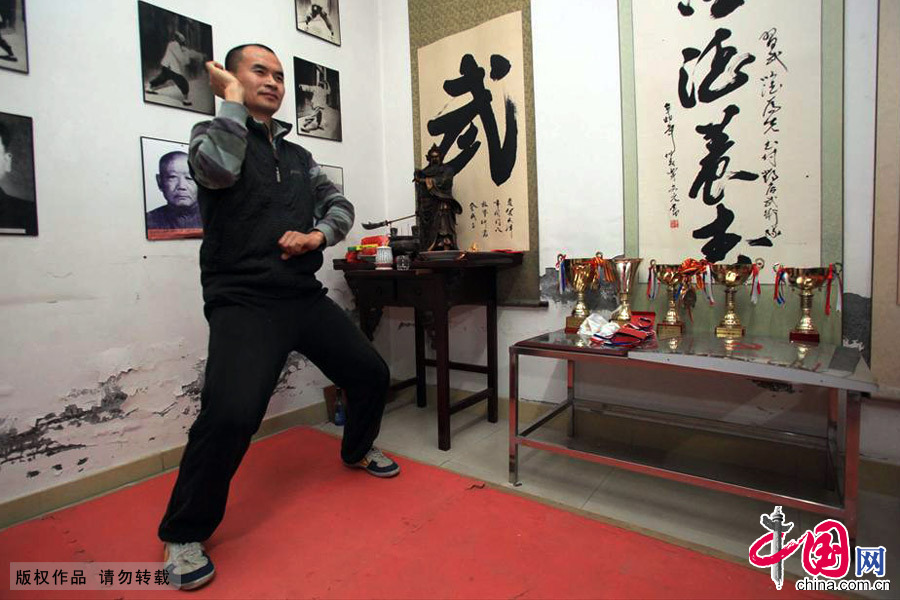 鄧店八極拳愛好者在練習。中國網圖片庫 呂斌/攝