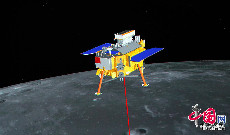 2013年12月14日，嫦娥三号飞行模拟画面。中国网记者杨佳摄