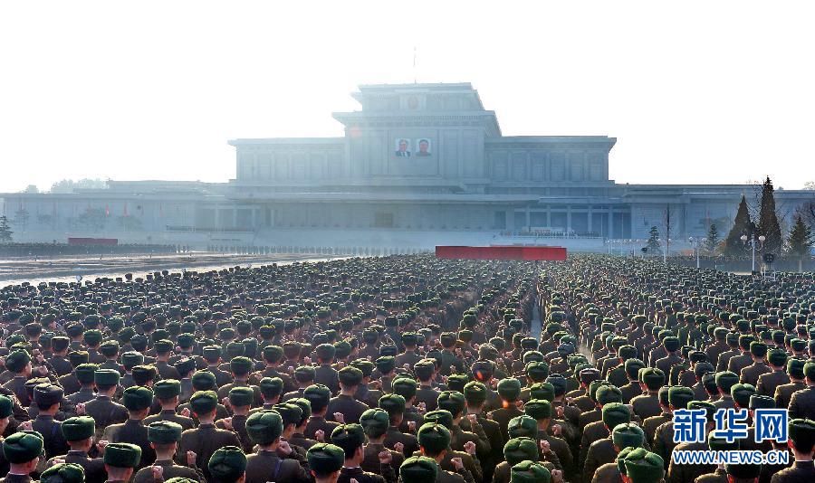 （XHDW）（4）朝鮮人民軍舉行誓師大會稱將誓死保衛金正恩