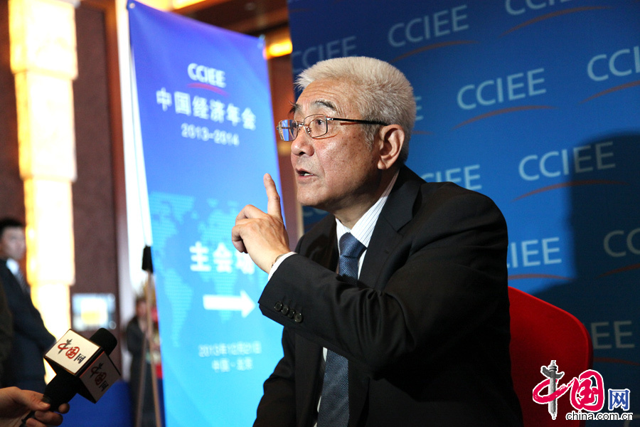 12月21日，国家开发银行原副行长刘克崮在中国经济年会2013-2014上接受中国网专访。中国网记者 寇莱昂 摄