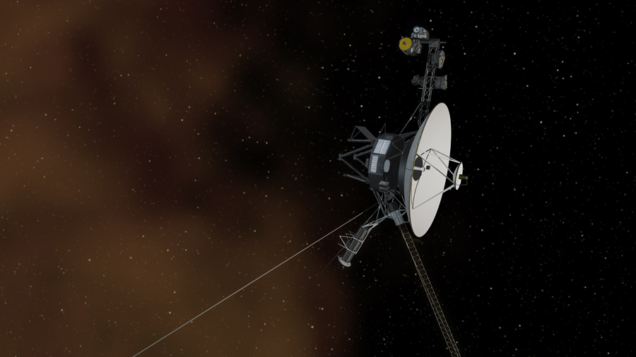 旅行者1号：“旅行者1号”太空船2013年成为首个离开太阳系的人造物。图为旅行者1号在星空中遨游的概念图。