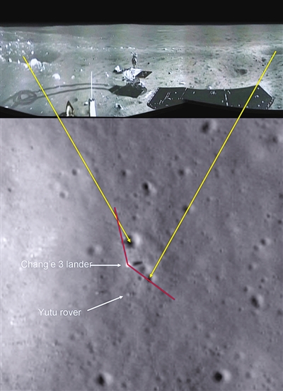 美探测器拍到“玉兔”号在月照片