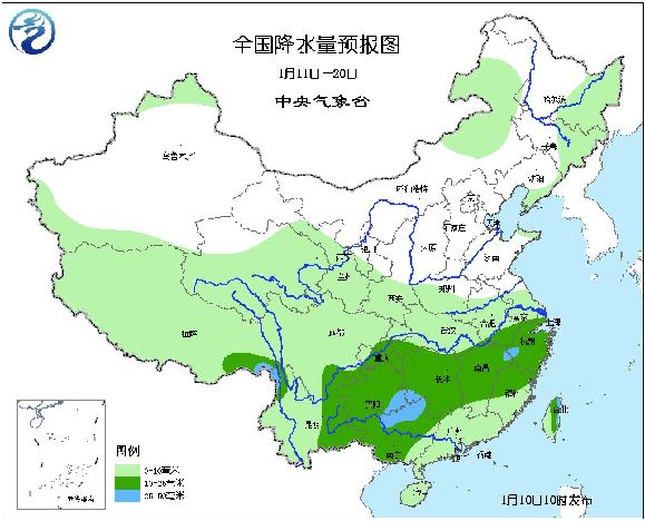 中央气象台1一7天降水图片