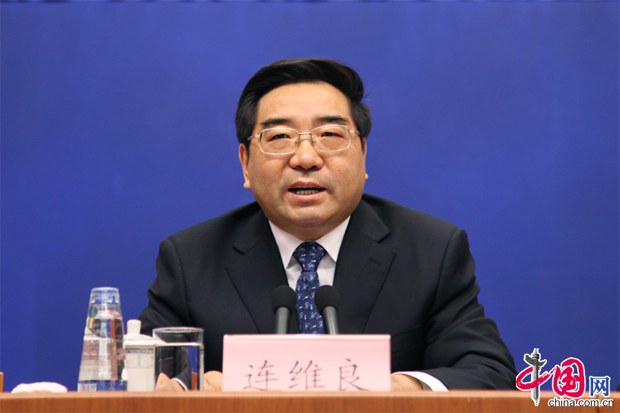 2014年1月14日，国新办就2014年春运形势和工作安排举行新闻发布会，图为国家发改委副主任连维良。中国网记者 李佳摄影