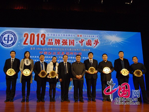 为中国五星级品牌企业颁发证书 中国网 寇莱昂摄