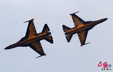 当地时间2014年2月9日，新加坡，韩国空军“黑鹰”特技飞行表演队在新加坡航展前进行飞行表演。