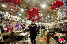 当地时间2014年2月12日，英国伦敦，情人节将至，探访新考文特鲜花市场。图片来源:Amer Ghazzal / Barcroft Media