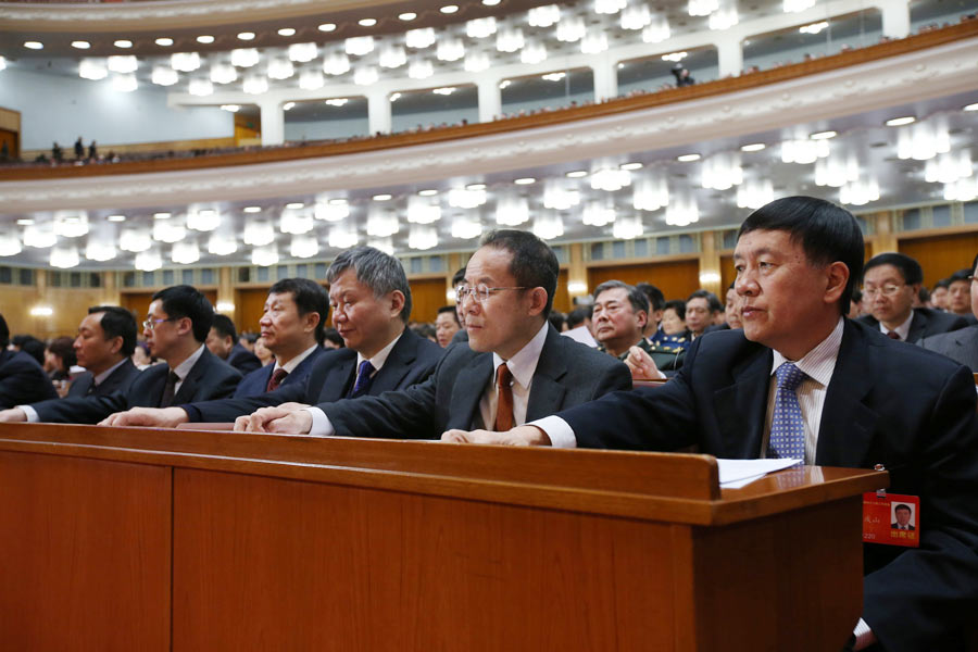 3月12日，全国政协十二届二次会议在北京人民大会堂举行闭幕会。新华社记者 庞兴雷摄