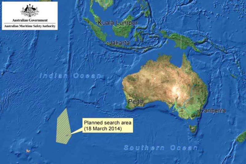澳大利亞搜尋區域曝光 距離珀斯3200公里