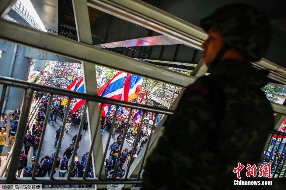 泰國2月大選被判無效 反政府示威遊行重新開始[組圖]