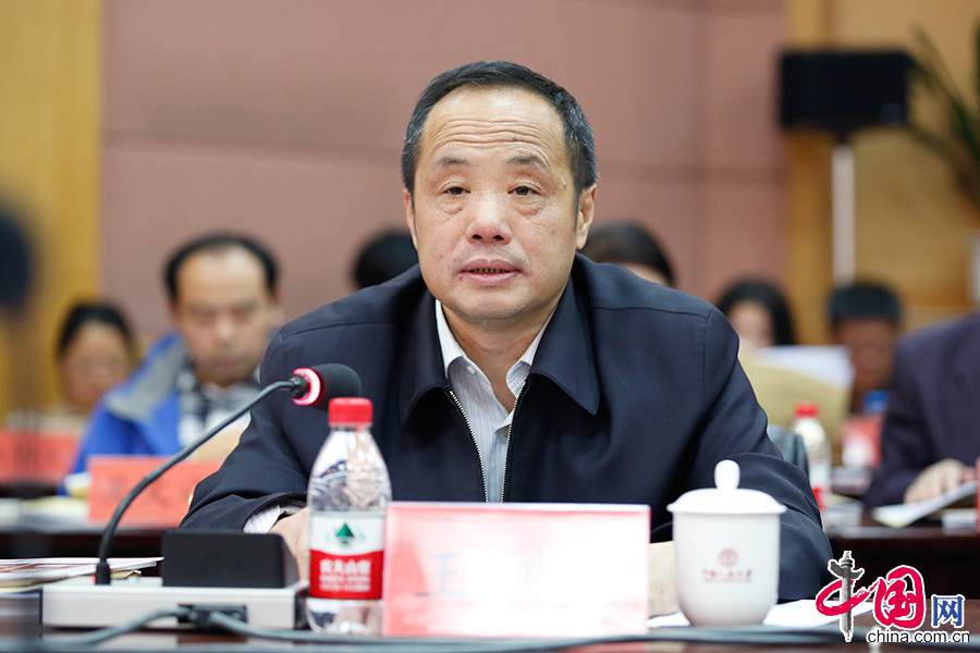 中国人民大学常务副校长兼党委副书记王利民致辞。中国网记者 董宁摄