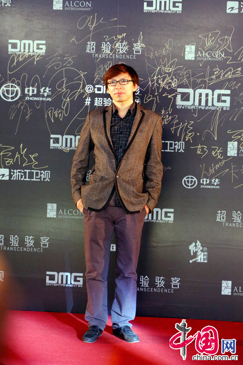 3月31日晚，好萊塢科幻大片《超驗駭客》全球首映禮首站在北京舉辦。圖為張朝陽。中國網記者 寇萊昂 攝