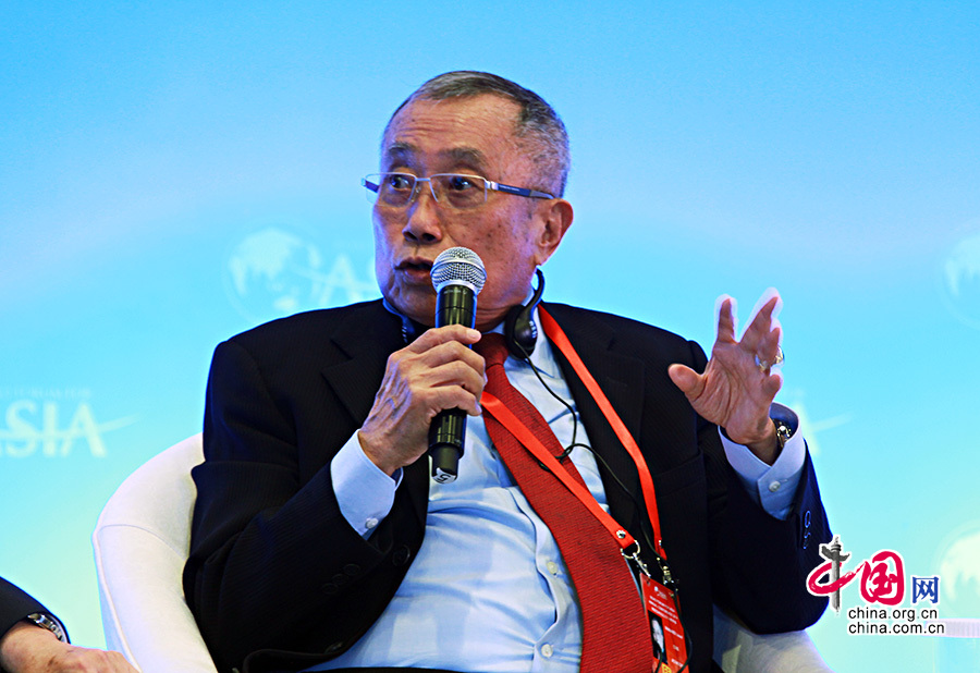 2014年4月10日，博鳌亚洲论坛，“APEC：因应亚洲的新未来”分论坛举行。图为印尼CSIS创始人之一、PECC两主席之一Jusuf Wanandi。