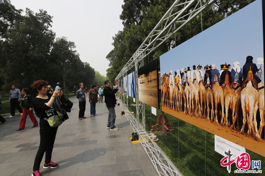 4月25日，影像的力量”國際攝影展在天壇公園舉行，從即日起至5月31日持續展出。圖為展覽現場。 人民畫報社 吳亮攝影