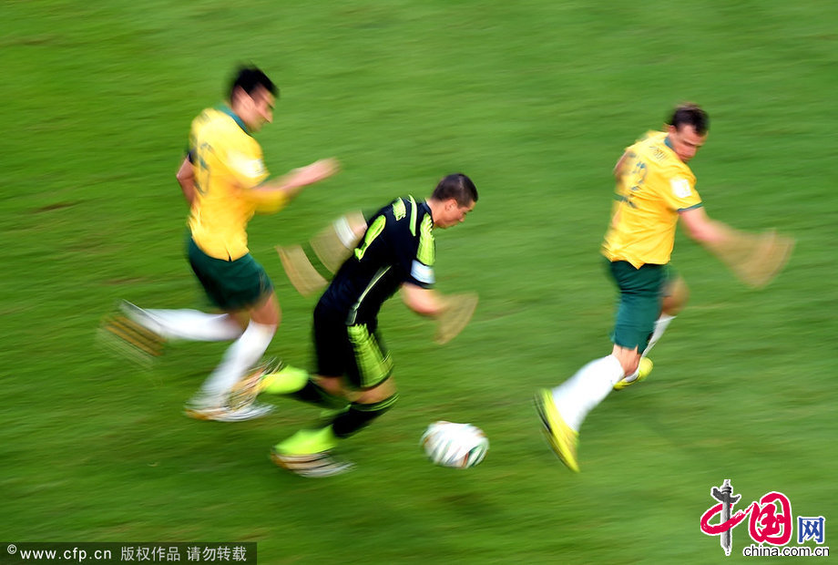 2014年6月23日，巴西拜沙達體育場，2014巴西世界盃小組賽B組，澳大利亞Vs西班牙。