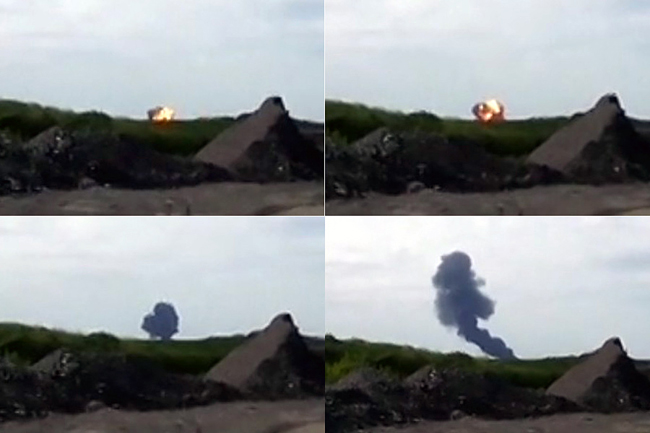 馬航MH17客機被擊落瞬間畫面曝光 火光沖天[組圖]