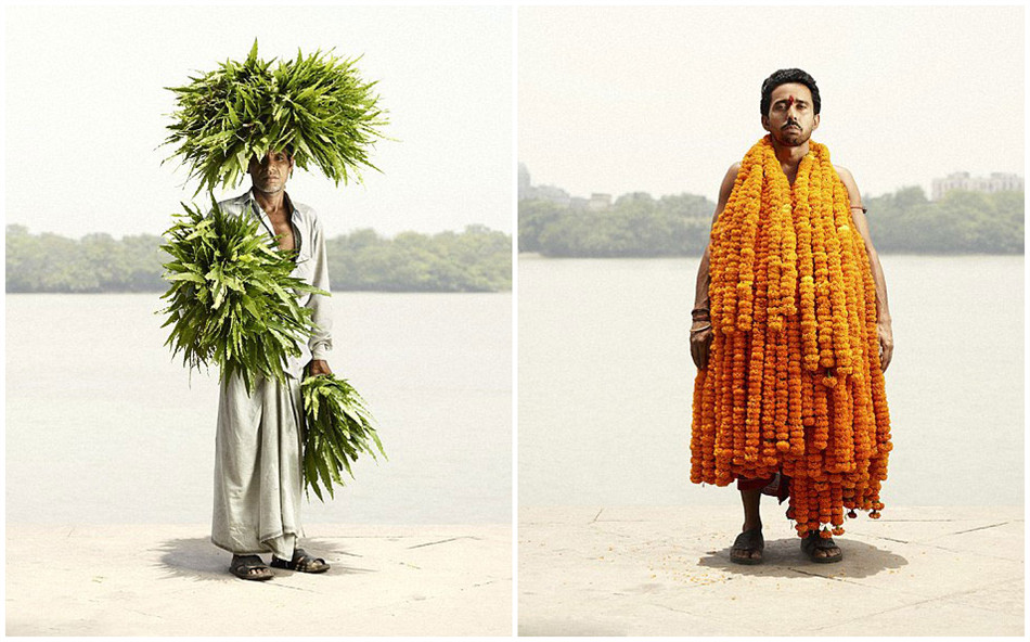 丹麥攝影師拍印度賣花男子繽紛世界[組圖]