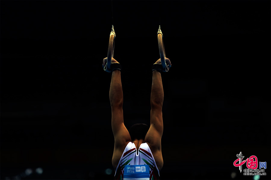 8月19日，第二届南京青奥会男子个人全能竞技体操决赛。中国网 董宁 摄影