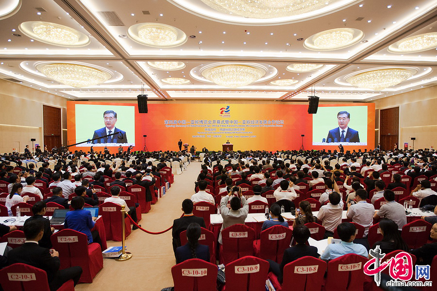 2014年9月1日，第四屆中國—亞歐博覽會在烏魯木齊正式開幕。圖為開幕式現場。 中國網記者 鄭亮攝影