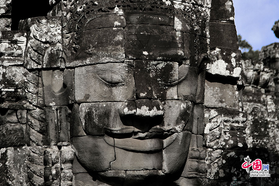 丰厚双唇、上扬的杏仁眼组成巨大的脸