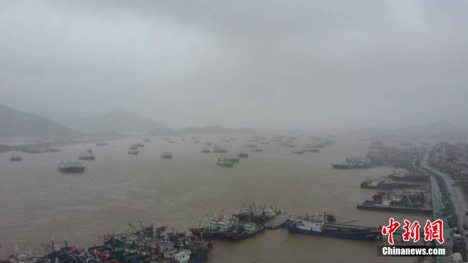 “凤凰”携风裹雨逼近浙江 渔船集体入港
