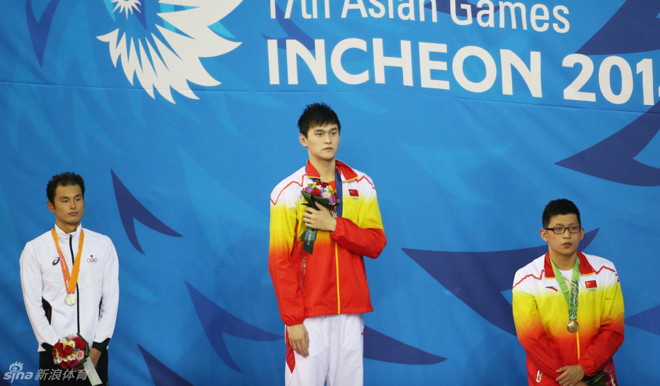 1500米自由泳孙杨全程领先轻松夺冠 朴泰桓获第4