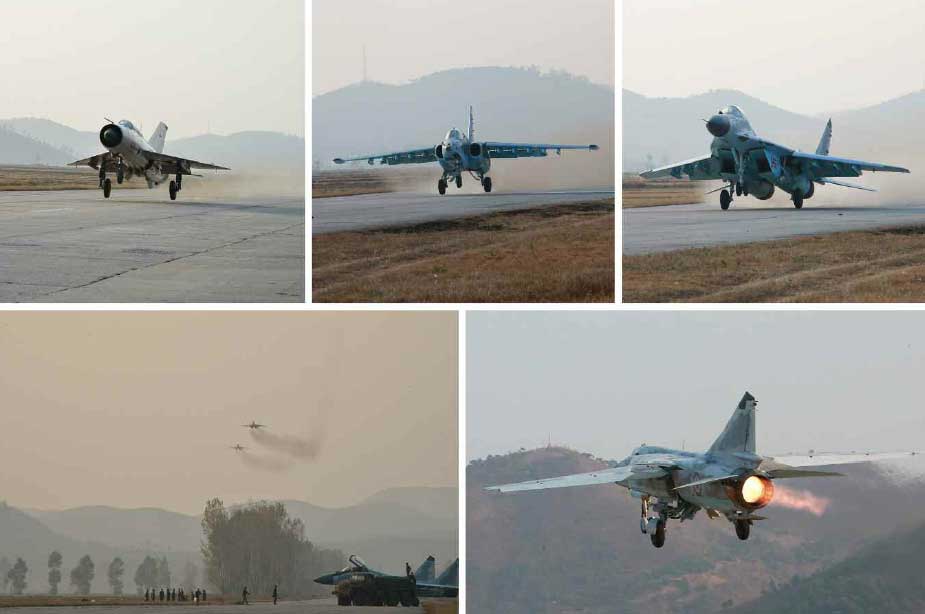 金正恩指导朝鲜飞行员训练 登米格-29战机[组图]