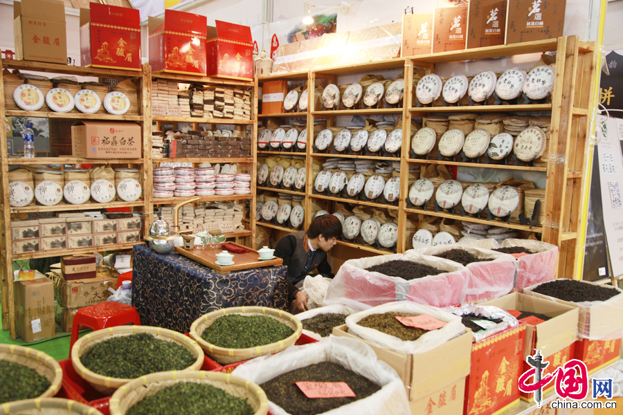  10月31日，由商务部批准的2014年第十一届中国国际茶业博览会（以下简称“茶博会”）在北京农业展览馆举行。图为展览现场。 中国网记者 李佳摄影