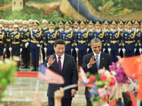 习近平为美国总统奥巴马举行欢迎仪式[组图]