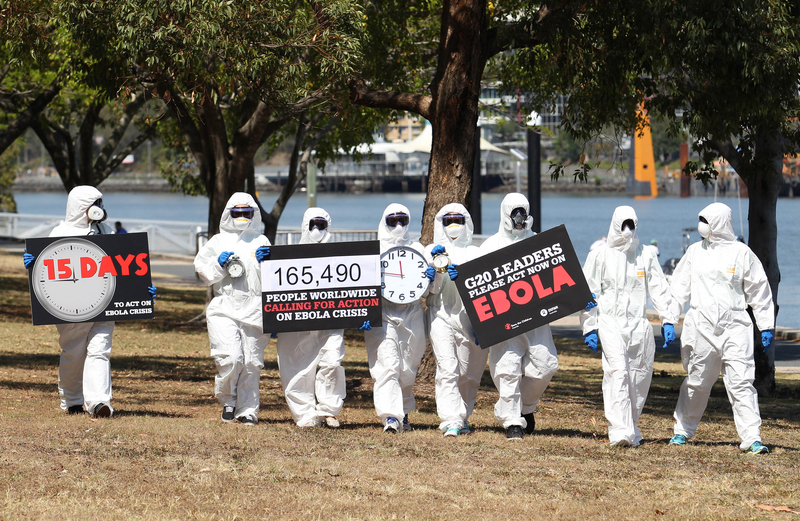 G20峰會：示威者持鬧鐘警示埃博拉