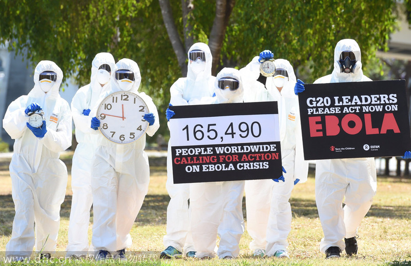 G20峰會：示威者持鬧鐘警示埃博拉