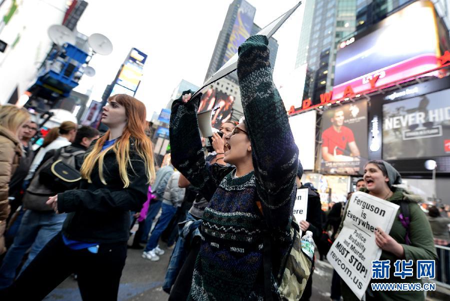 （国际）（4）纽约再度举行弗格森事件抗议集会