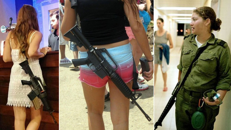 时刻不忘背卡宾枪得以色列女生们