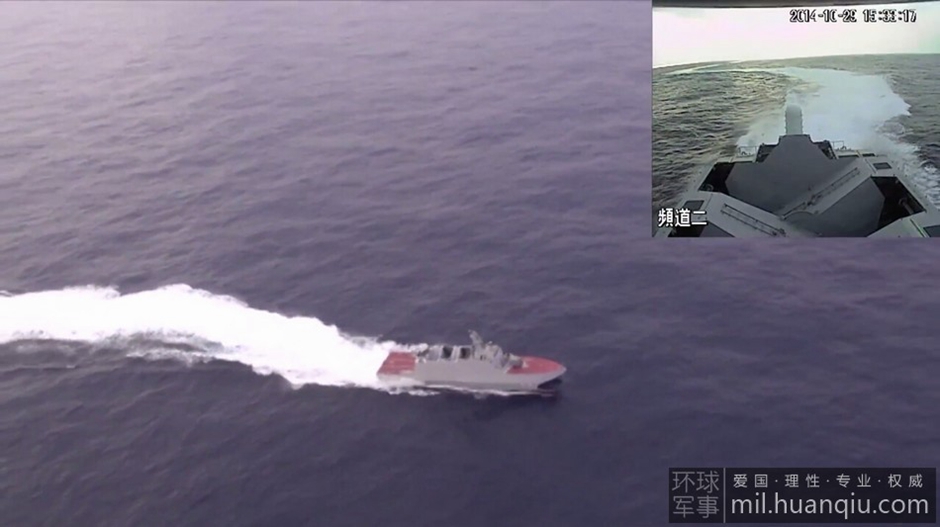 台隐身双体舰海试画面曝光 大玩蛇形机动