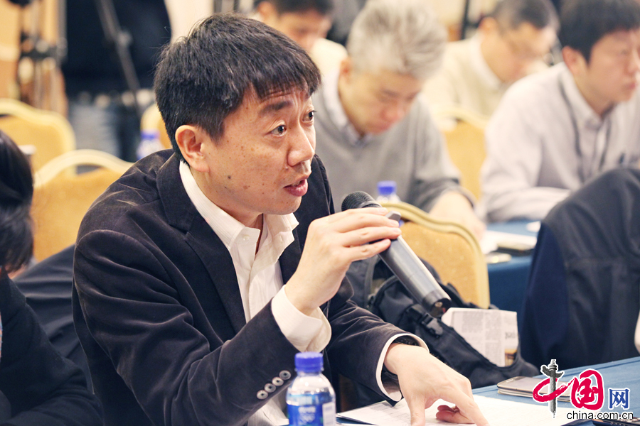  4月13日，中國外文局（中國國際出版集團）與日本非盈利智庫組織言論NPO在北京舉行“北京-東京”論壇高層磋商會，圖為現場提問。 中國網記者 李佳攝影