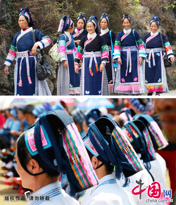 贵州省安顺市长树角村苗族女性服饰。中国网图片库 卢维摄